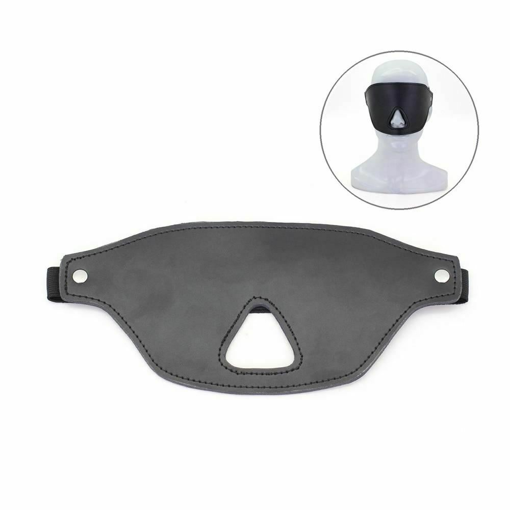 Black Blindfold Nose Cut Out Sensory Deprivation Bdsm Bondage Restraints