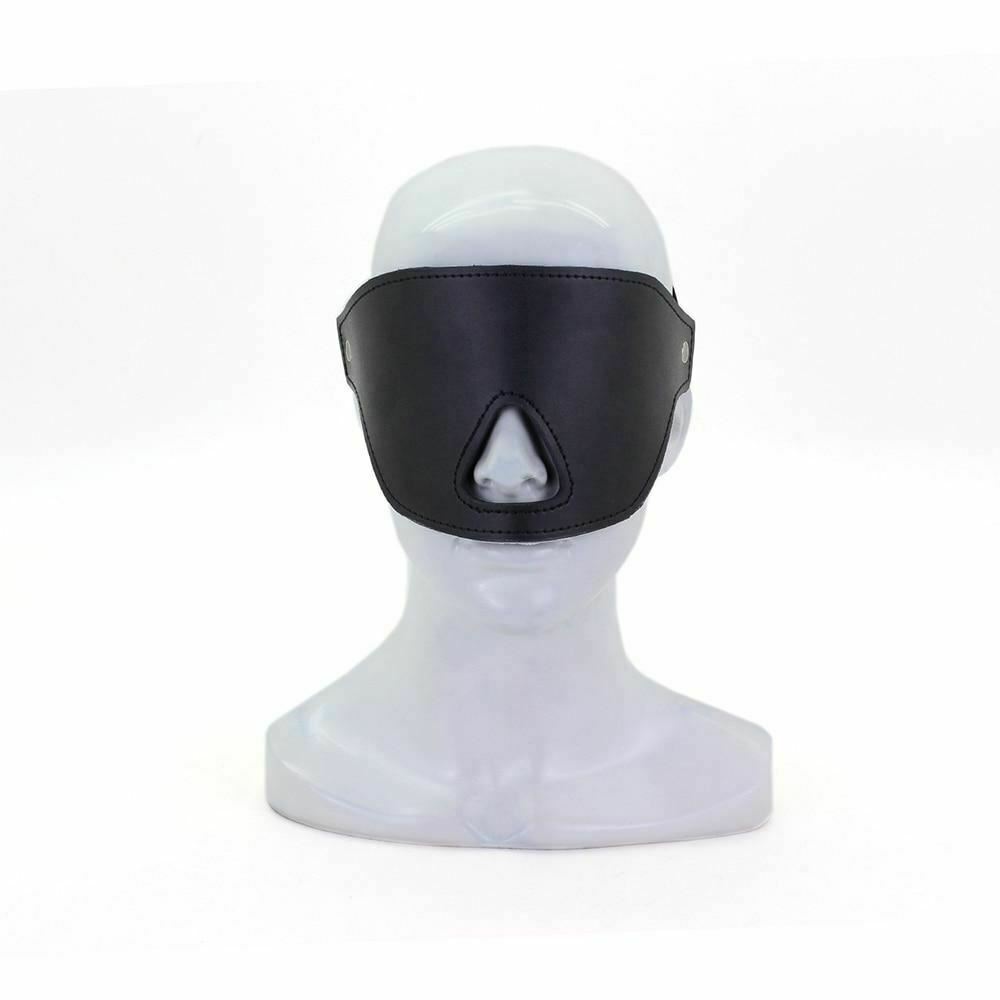 Black Blindfold Nose Cut Out Sensory Deprivation Bdsm Bondage Restraints