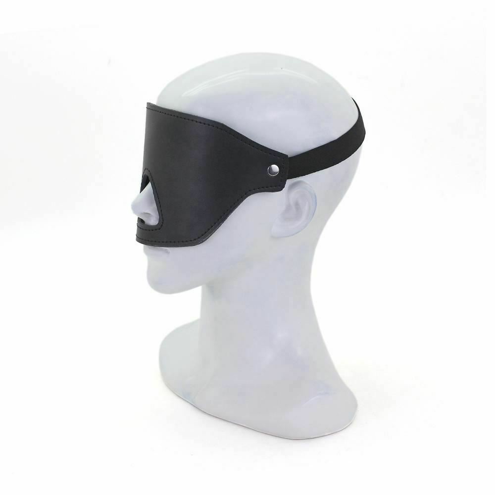 Black Blindfold Nose Cut Out Sensory Deprivation Bdsm Bondage Restraints