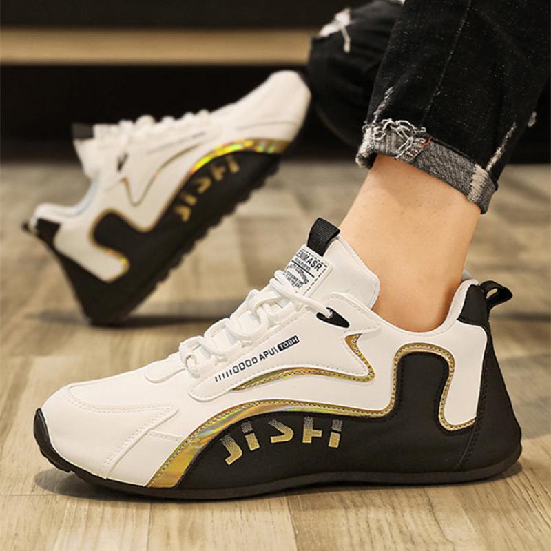 Fashion Colorblock Lace-Up Sneakers For Men Breathable Low-Top Dad Shoes Running Walking Sports