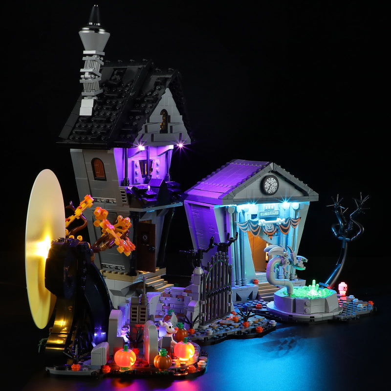Compatible With Lego 21351 Christmas Horror Night Building Blocks Led Lighting Winter Series Column