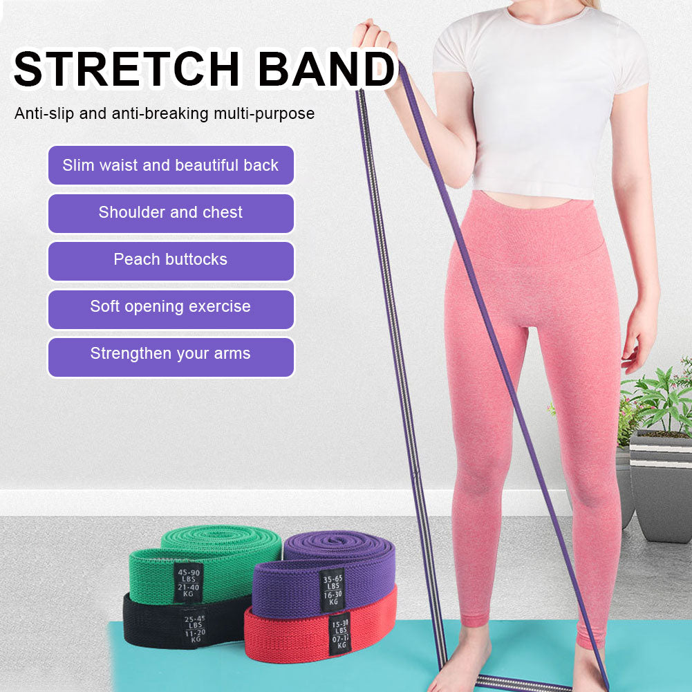 Fitness Long Resistance Bands Fabric Set Exercise Workout Elastic For Pull
