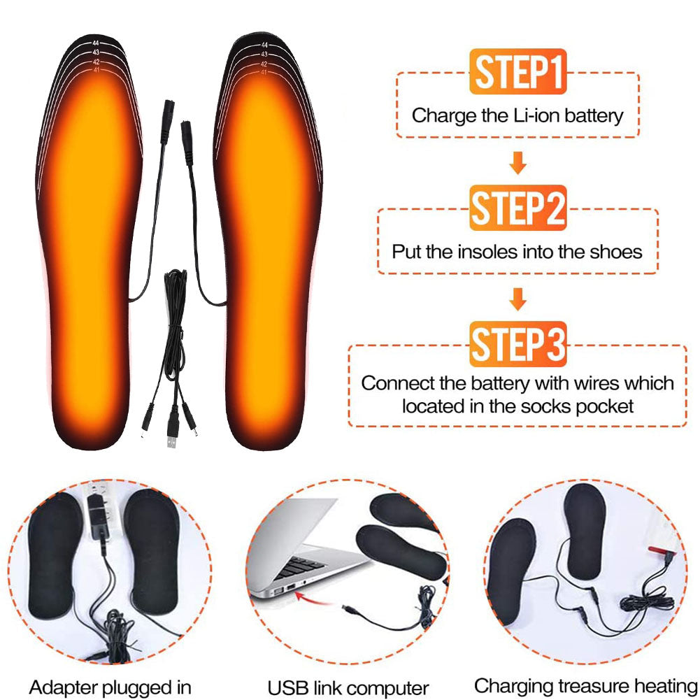 Usb Heated Shoes Insoles Can Be Cut Winter Warm Heating Pad Feet For Boots Sneaker