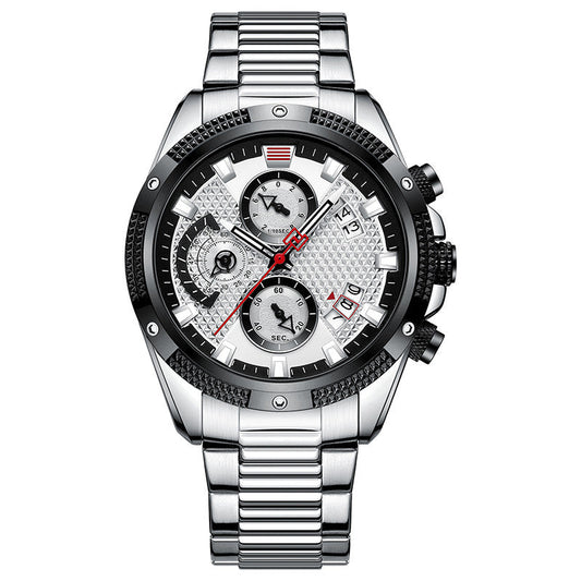 Veile Studios Mens Fashion Sports Waterproof Multifunctional Large Dial Quartz Watch Stylish