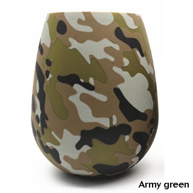 Unbreakable Silicone Wine Glasses Bpa Free Printed Outdoor Cups For Travel Picnic Pool Boat Camping