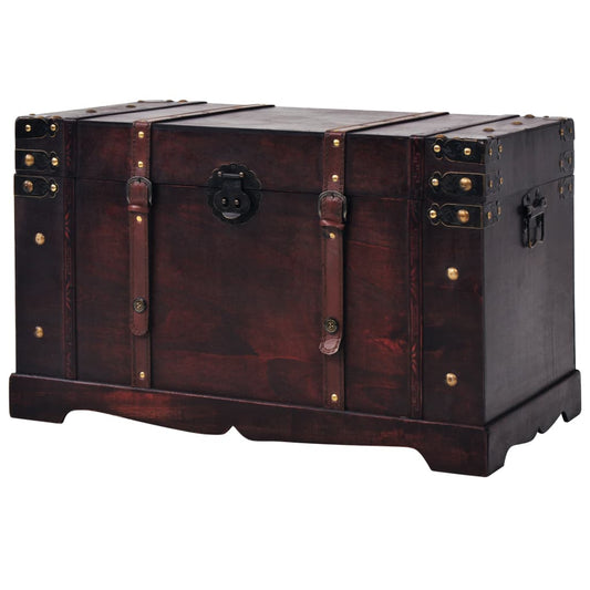 Wood And Engineered Storage Chest With Latch Closure Handles Furniture