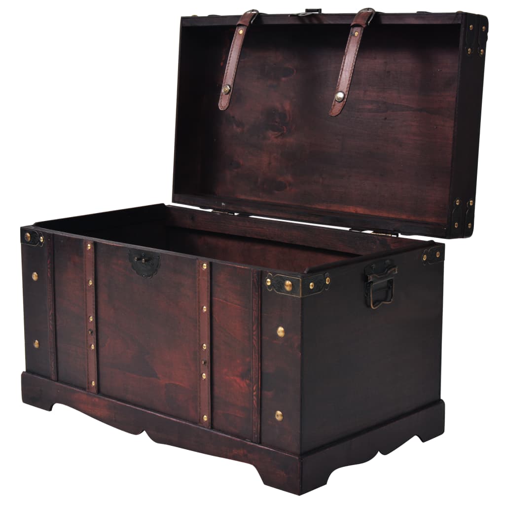 Wood And Engineered Storage Chest With Latch Closure Handles Furniture