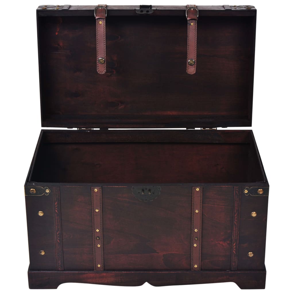 Wood And Engineered Storage Chest With Latch Closure Handles Furniture