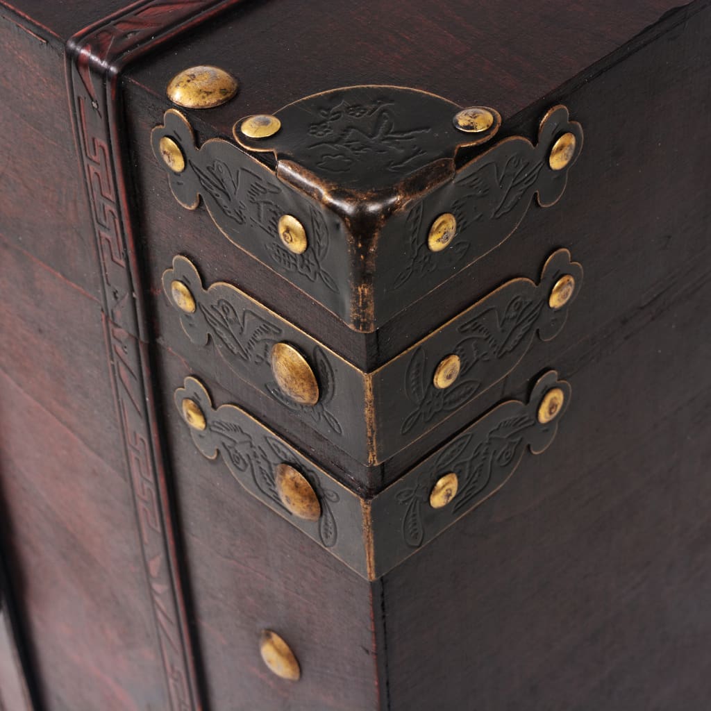 Wood And Engineered Storage Chest With Latch Closure Handles Furniture