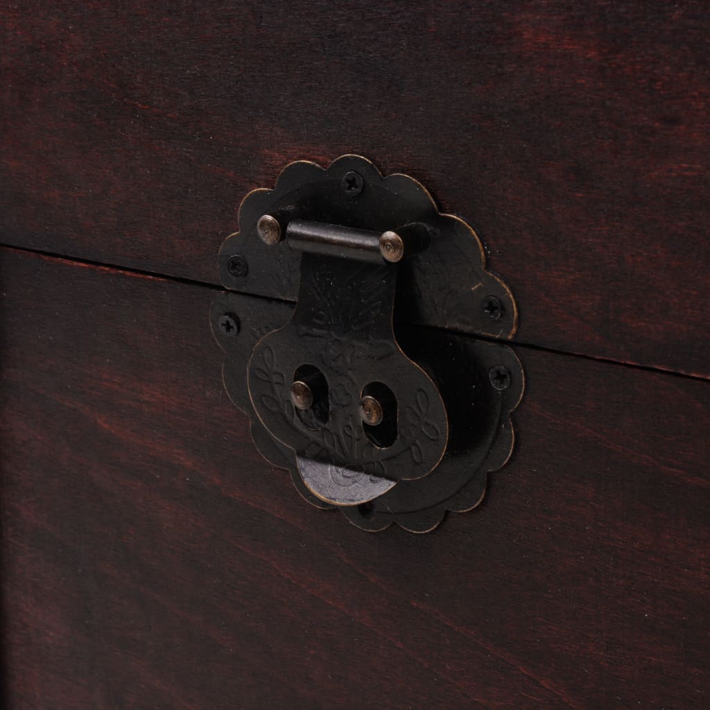 Wood And Engineered Storage Chest With Latch Closure Handles Furniture