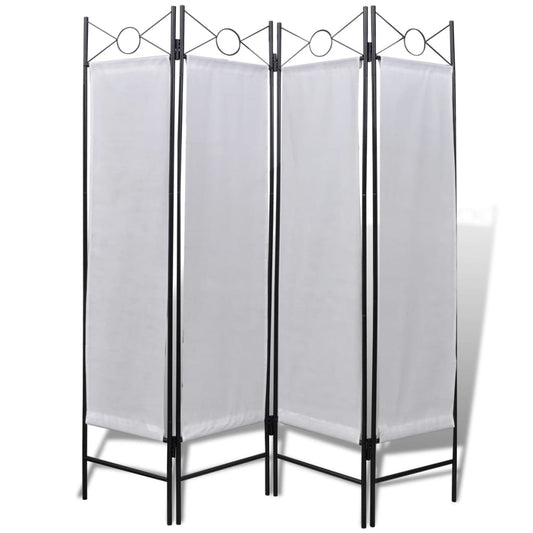 4 Panel Room Divider Privacy Folding Screen White 160 X 180 Cm