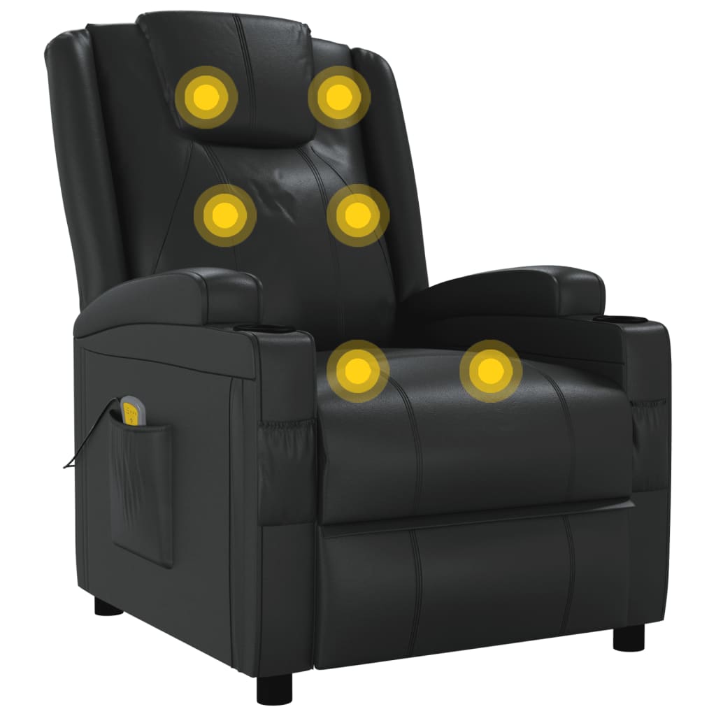 Vidaxl Massage Chair Black Faux Leather