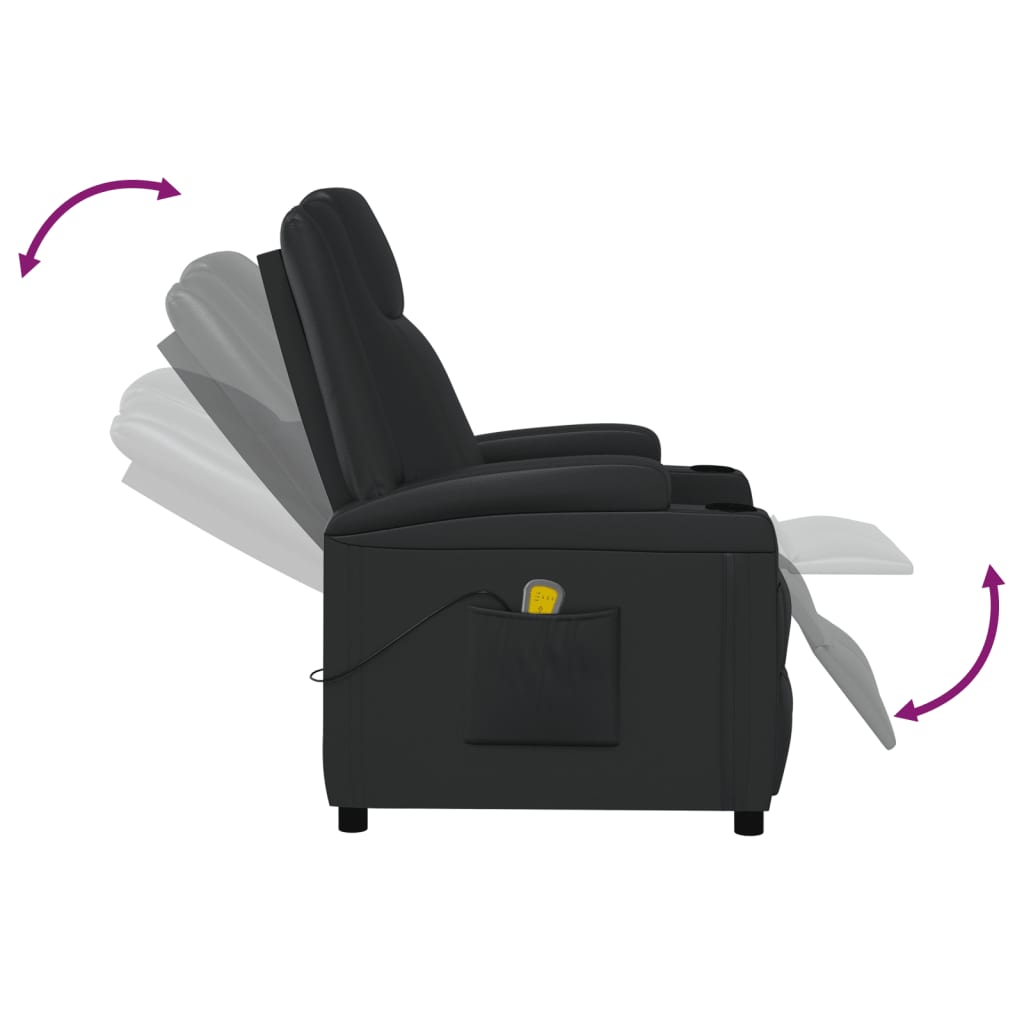 Vidaxl Massage Chair Black Faux Leather