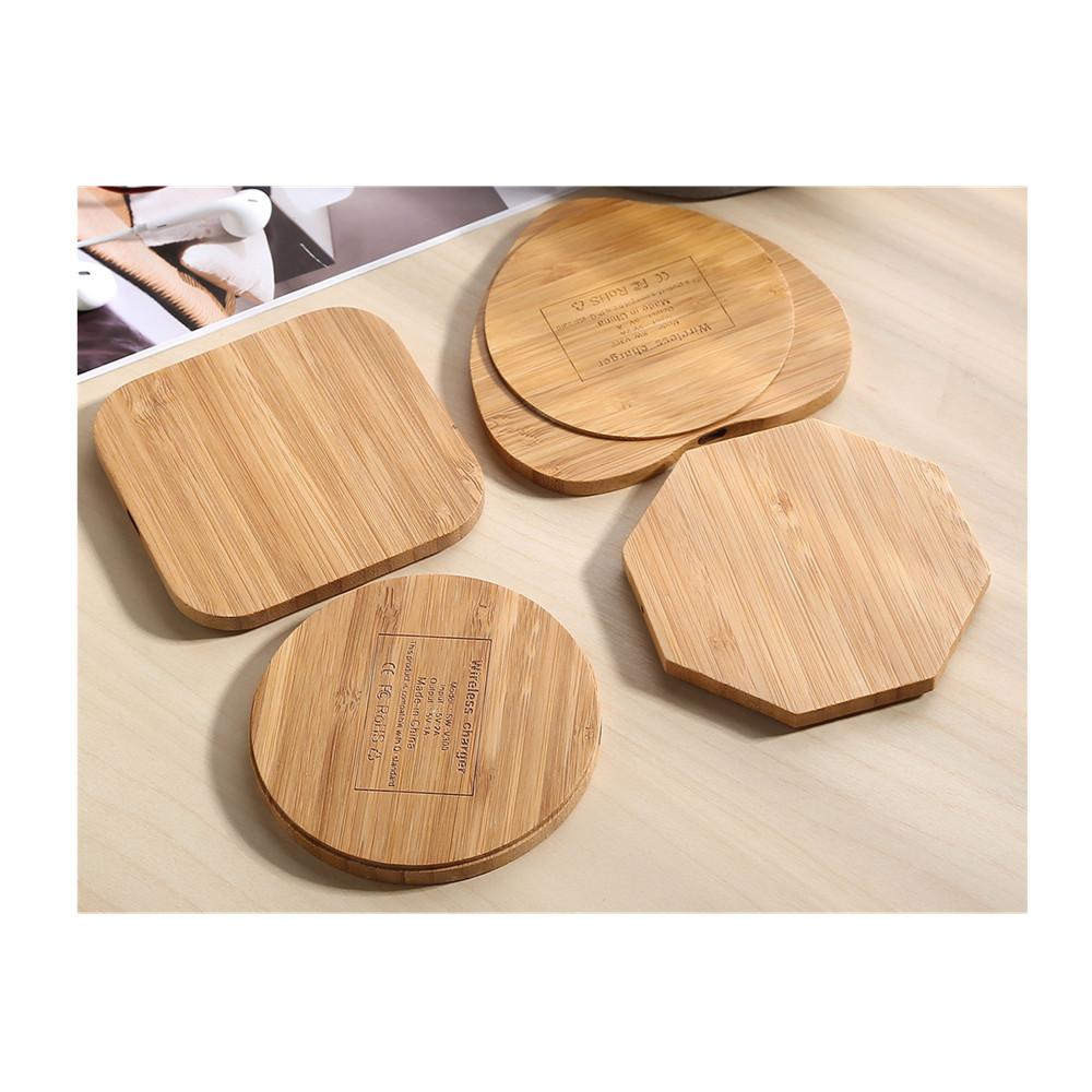 Bamboo Wireless Charger Desktop Charging Pad For Iphone