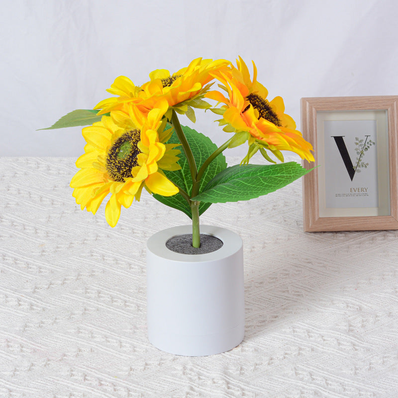 Rechargeable Sunflower Led Night Light Table Lamp Home Decor Gift