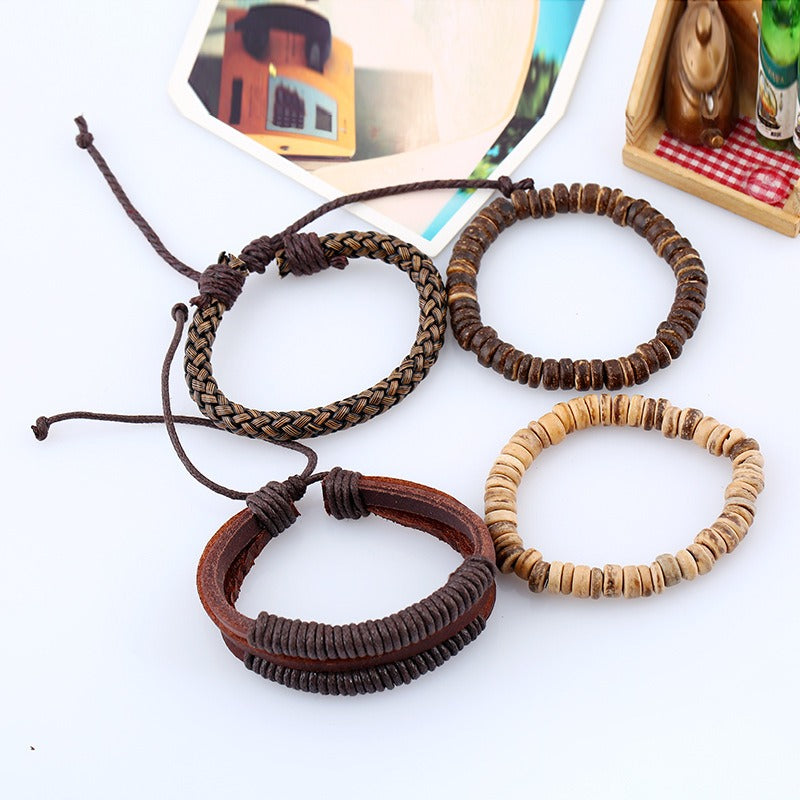 Veile Studios And American Minimalist Retro Set Bracelet Diy Woven Cowhide