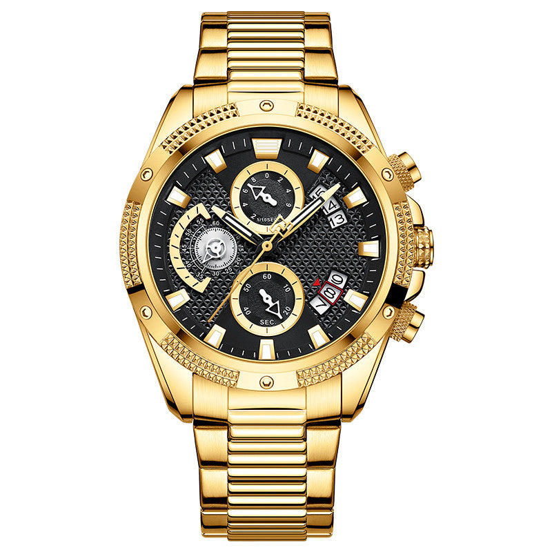 Veile Studios Mens Fashion Sports Waterproof Multifunctional Large Dial Quartz Watch Stylish