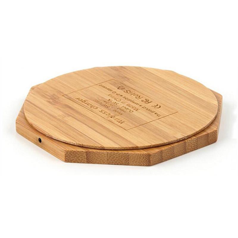 Bamboo Wireless Charger Desktop Charging Pad For Iphone