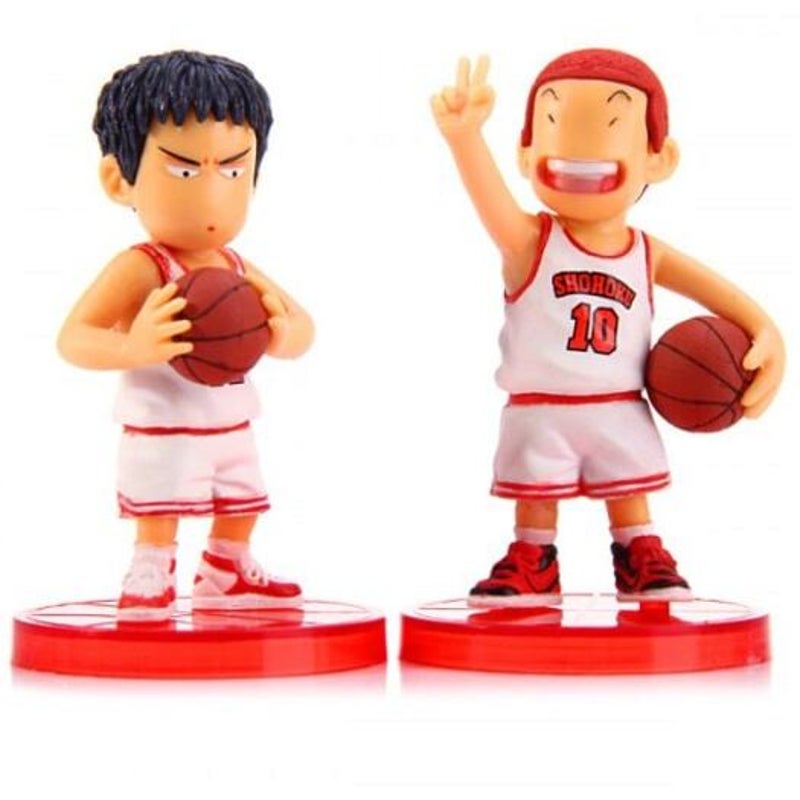 8Cm Cartoon Model Slam Dunk Characteristic Action Figurine Toy 5Pcs White