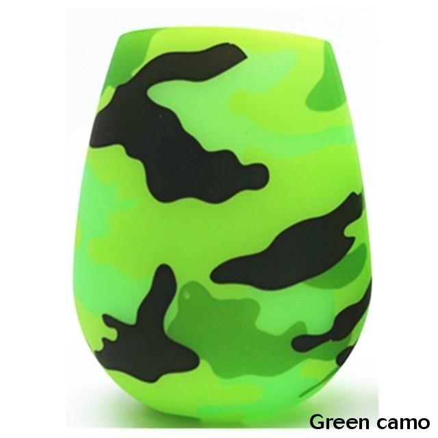Unbreakable Silicone Wine Glasses Bpa Free Printed Outdoor Cups For Travel Picnic Pool Boat Camping