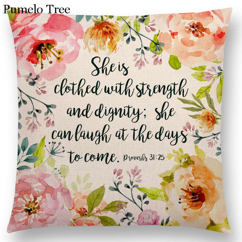 Floral Inspirational Sayings Cushion Covers