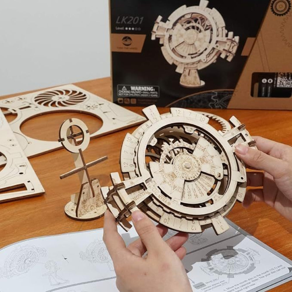 3D Puzzles Perpetual Calendar Wooden Model Kits Brain Teasers Sets Lk201