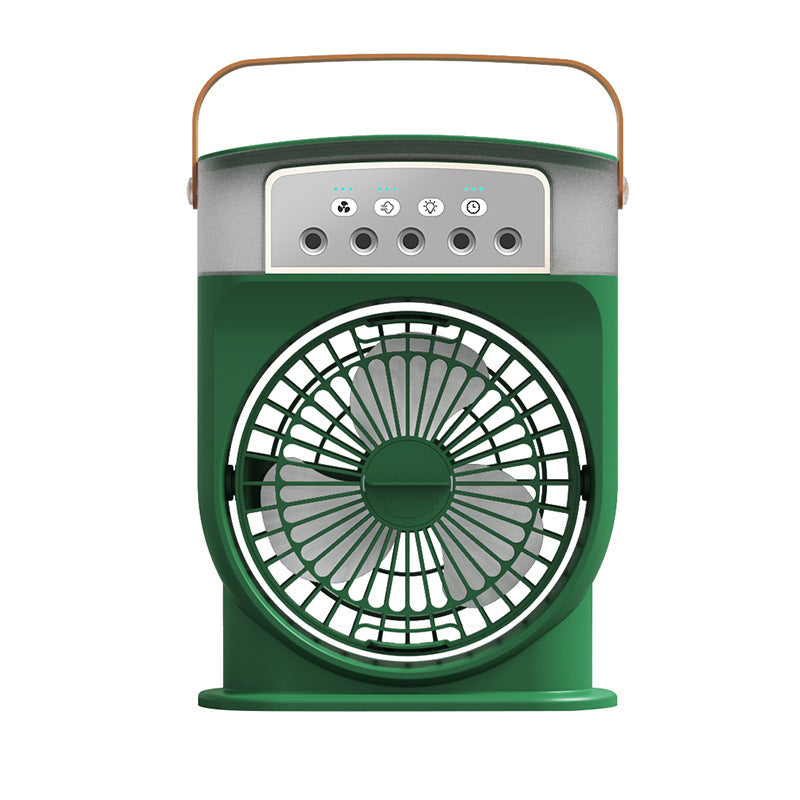 Usb Air Conditioner Cooling Fan With 5 Sprays 7 Color Light 600Ml Water Tank Mist Cooler Humidifiers