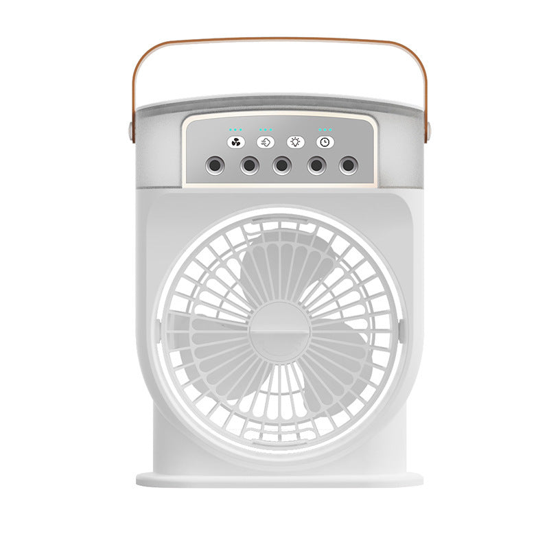 Usb Air Conditioner Cooling Fan With 5 Sprays 7 Color Light 600Ml Water Tank Mist Cooler Humidifiers