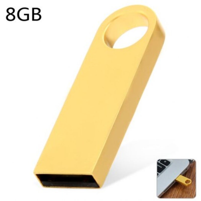 8Gb Usb 2.0 Flash Driver Golden