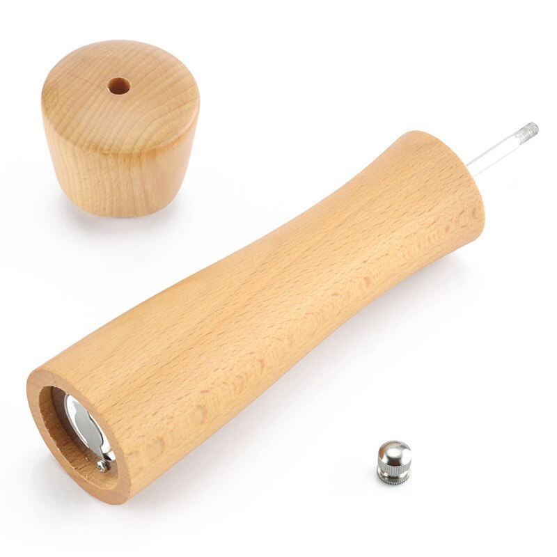 8Inch Solid Wood Pepper Spice Mill Grinder Set Handheld Ceramic Grinding Core