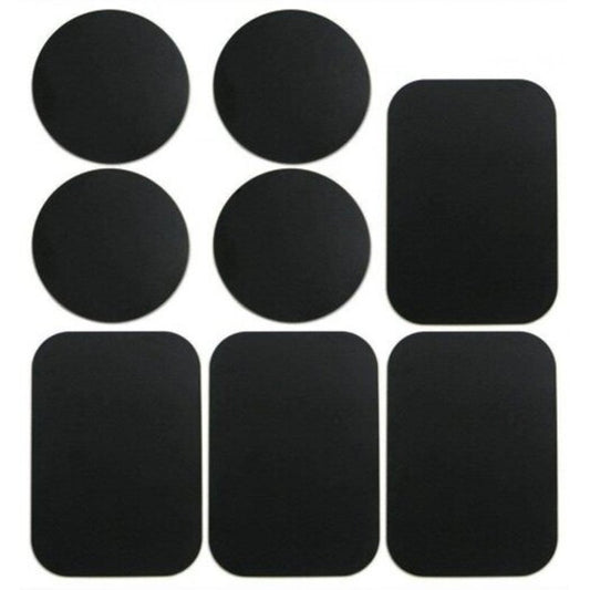 8Pcs Metal Plates Sticker Replace For Mag - Netic Car Mount Holder Cell Phone Locator Technology Black
