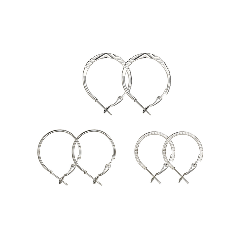 Veile Studios 9 Pairs Of Retro Earrings Fashionable Combination Suit Silver