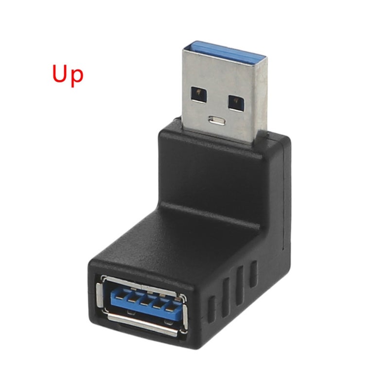 90 Degree Angle Usb 3.0 Male To Female Connector Adapter For Laptop Pc Black