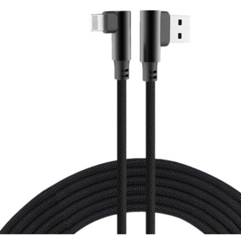 90 Degree Usb Cable 8 Pin Fast Charging L Type Cord Data Charger Black