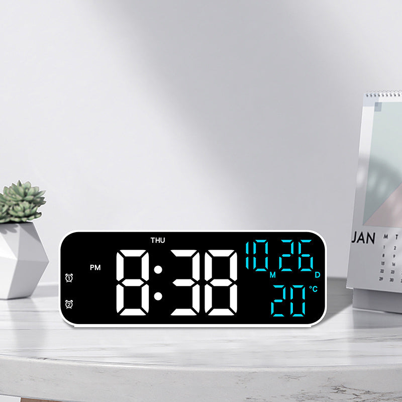 Digital Alarm Clock With Temp Date Week. Night Mode. Voice Controlled. 12/24H Led