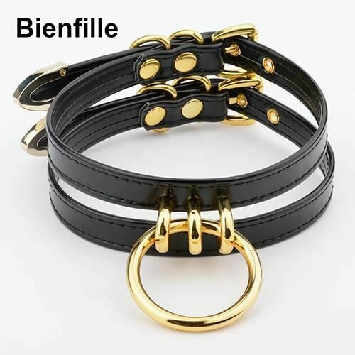 Double Caged Slave Collar Gothic Silver Gold Metal Choker