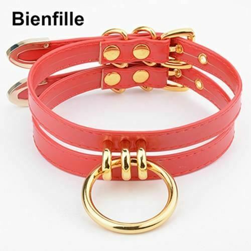 Double Caged Slave Collar Gothic Silver Gold Metal Choker