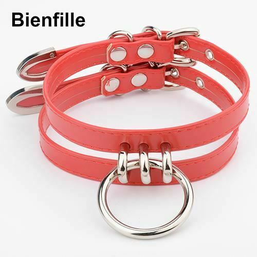 Double Caged Slave Collar Gothic Silver Gold Metal Choker