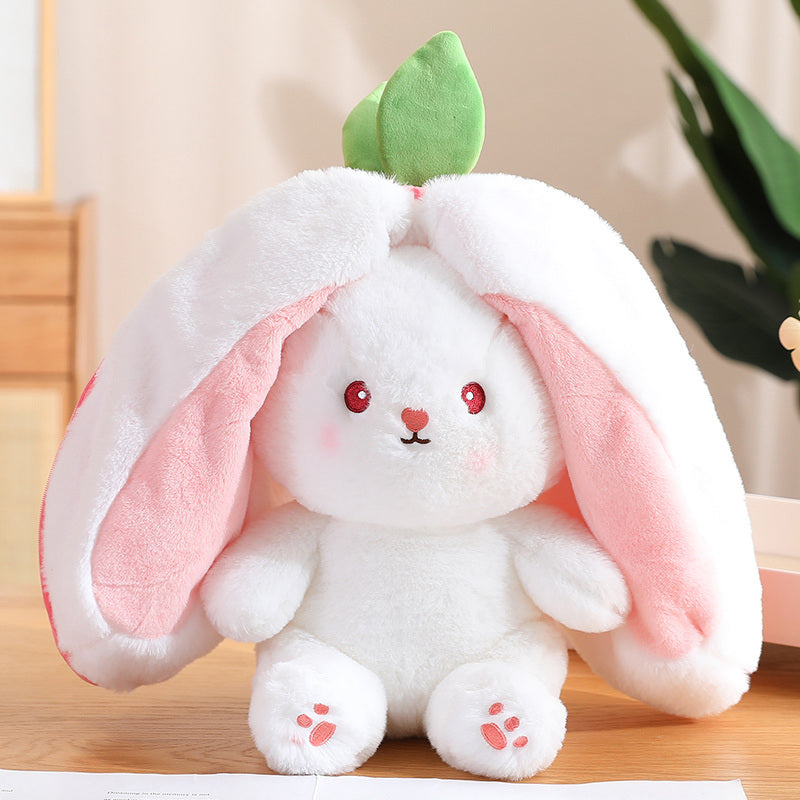 Fruit Transfigured Bunny Plush Toy Cute Carrot Strawberry Turn Into