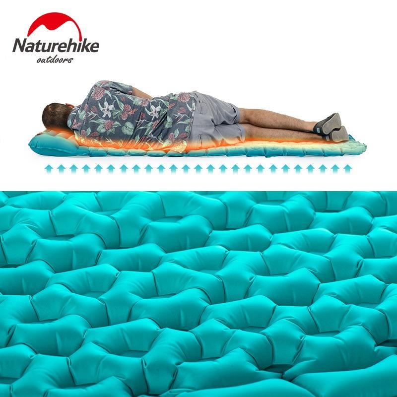 Purple Naturehike Outdoor Inflatable Sleeping Camping Mat Bag With Pillow