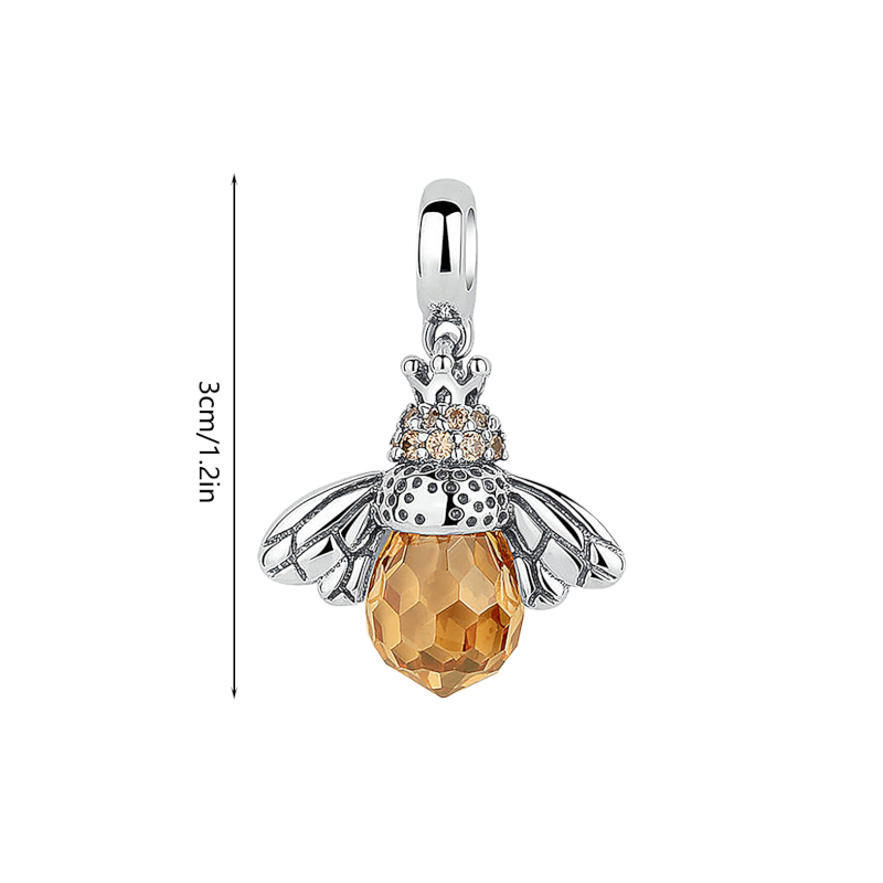 925 Sterling Silver Yellow Bee Drop Earrings Women
