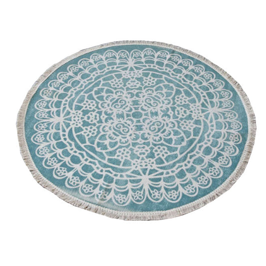 92 X 92Cm Retro Bohemian Carpet Hand Woven Cotton Linen Rug Bedside Geometric Floor Mat Living Room Bedroom Decor Ver 1