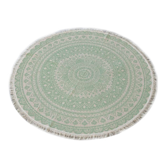 92 X 92Cm Retro Bohemian Carpet Hand Woven Cotton Linen Rug Bedside Geometric Floor Mat Living Room Bedroom Decor Ver 3
