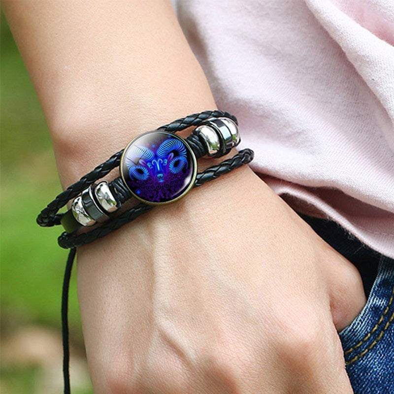 Veile Studios Zodiac Constellation Braided Design Bracelet For Men Women And Kids Fashion Jewellery