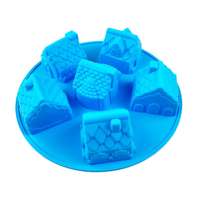 Silicone 3D Christmas Mini Gingerbread House Village Cake Chocolate Baking Mold