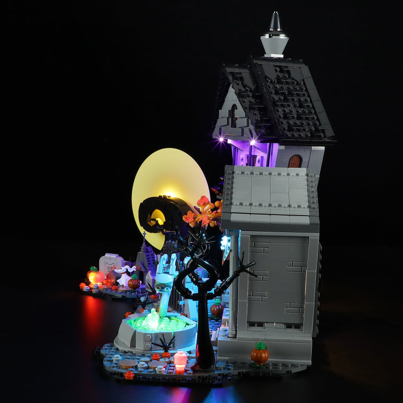 Compatible With Lego 21351 Christmas Horror Night Building Blocks Led Lighting Winter Series Column