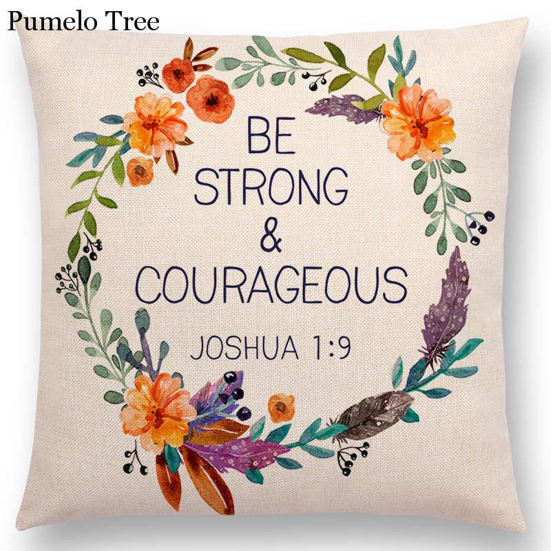 Floral Inspirational Sayings Cushion Covers