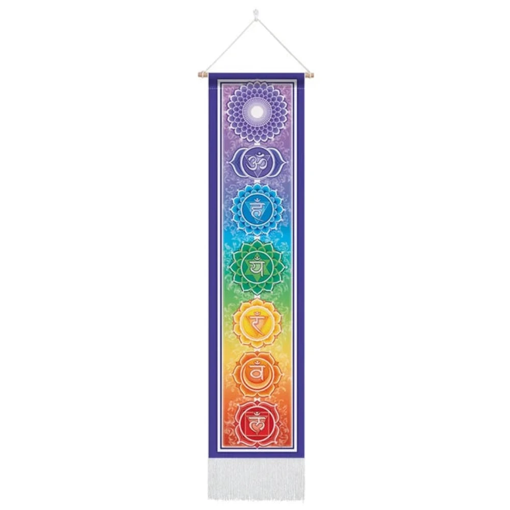 Seven Chakra Tapestry Hippie Mandala Chakras Wall Hanging Fabric Yoga Meditation Tapestries For Spiritual Room Decor
