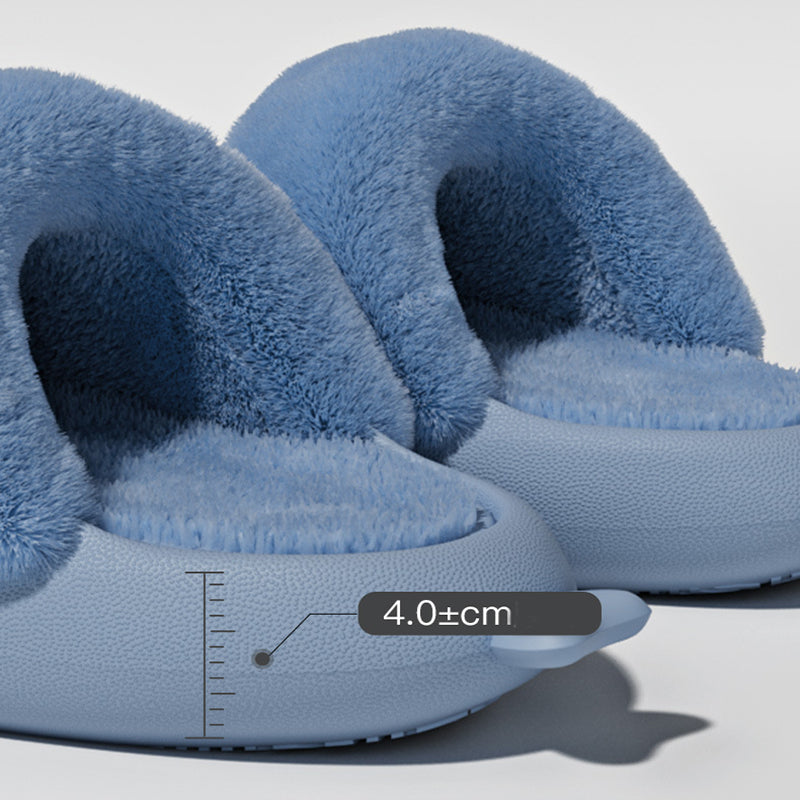 Winter Shark Slippers Detachable Warm Fuzzy Bedroom House Shoes Women