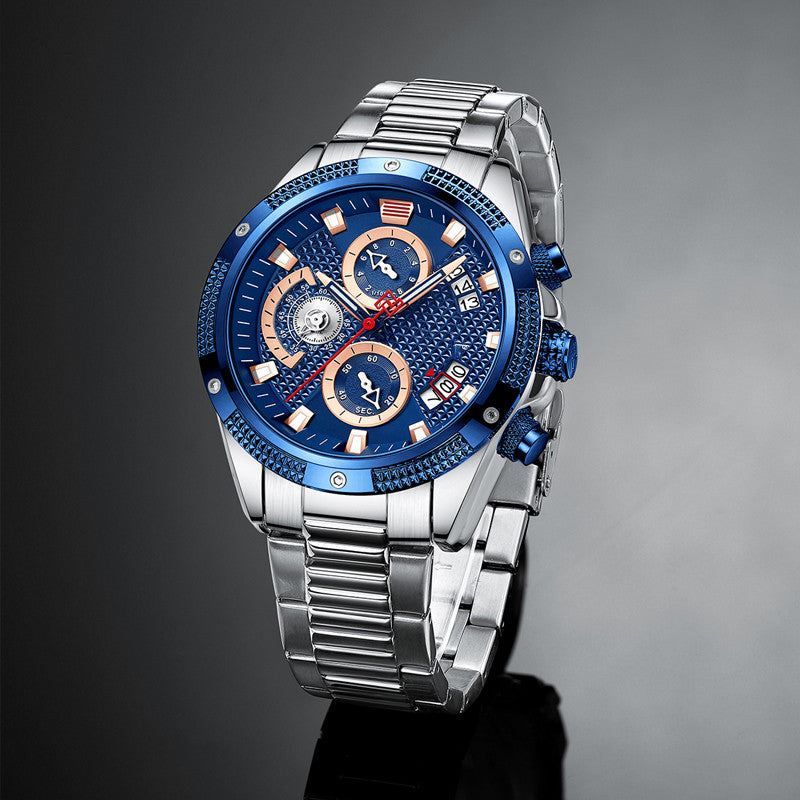 Veile Studios Mens Fashion Sports Waterproof Multifunctional Large Dial Quartz Watch Stylish
